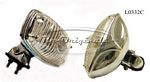 L0332C Back-up light, Carello, NOS, chromed metal body, rounded corner rectangle, 120mm x 65mm, lens is style with nipple in middle